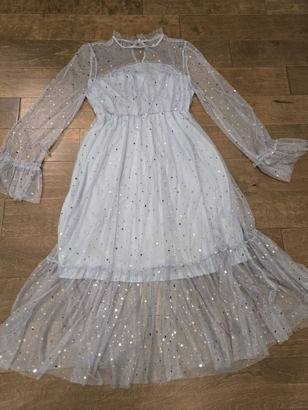 Womens Size Medium Light Blue Star Dress, Costume, Concert, Halloween